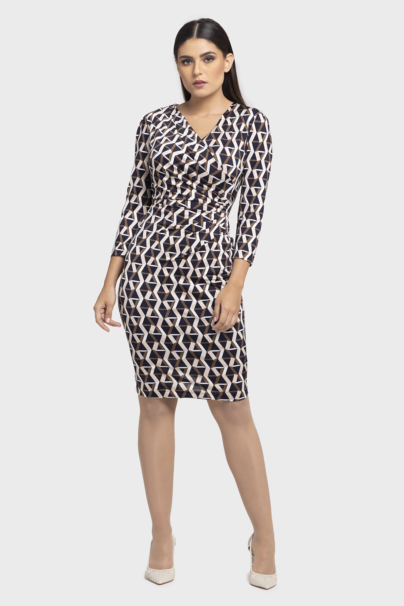 Misty Printed Shirring Dress for Women - LBV Fashion
