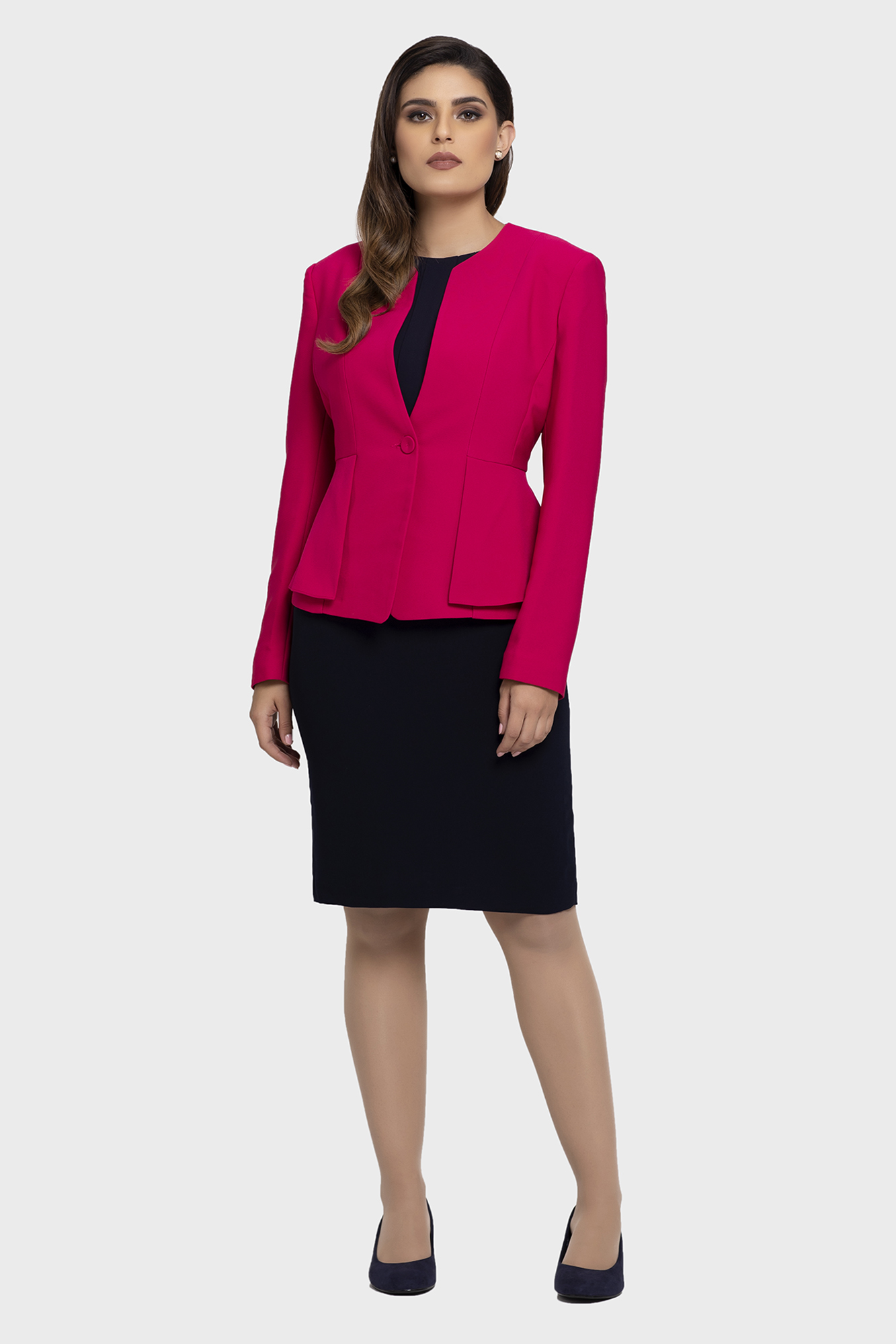 Pink Petite Peplum Jacket
