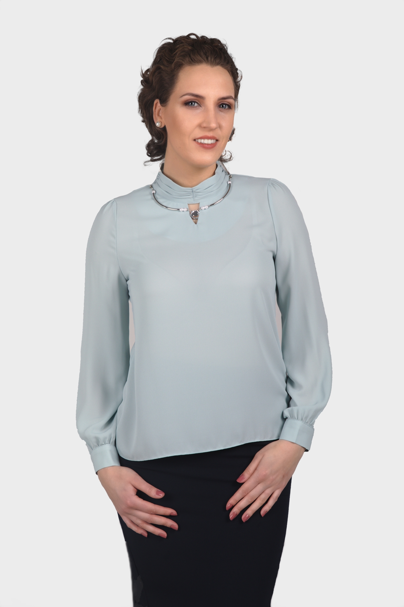 Luxury Bold Necklace Blouse For Office Wear - LBV Fashion