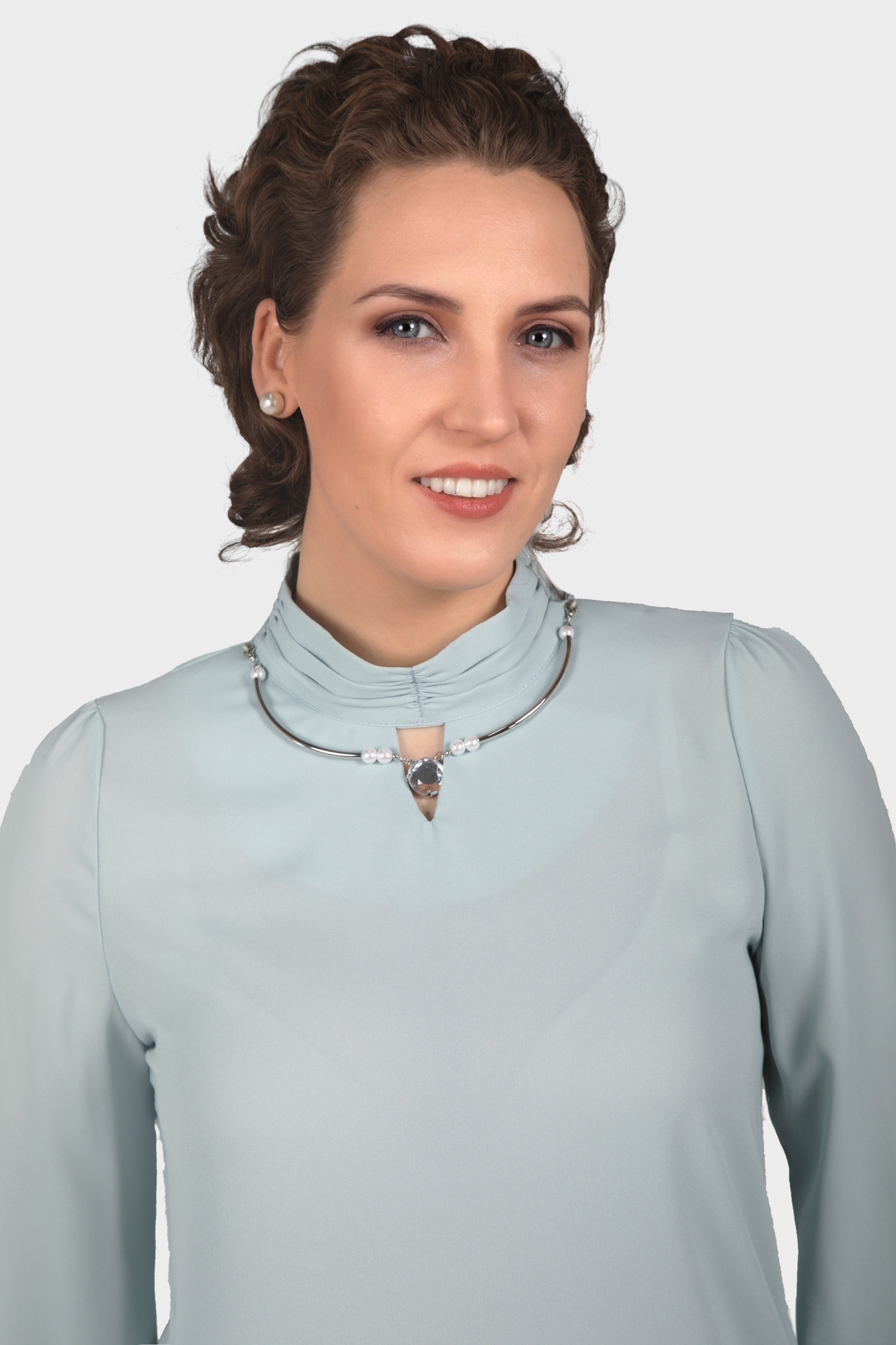 Luxury Bold Necklace Blouse For Office Wear - LBV Fashion