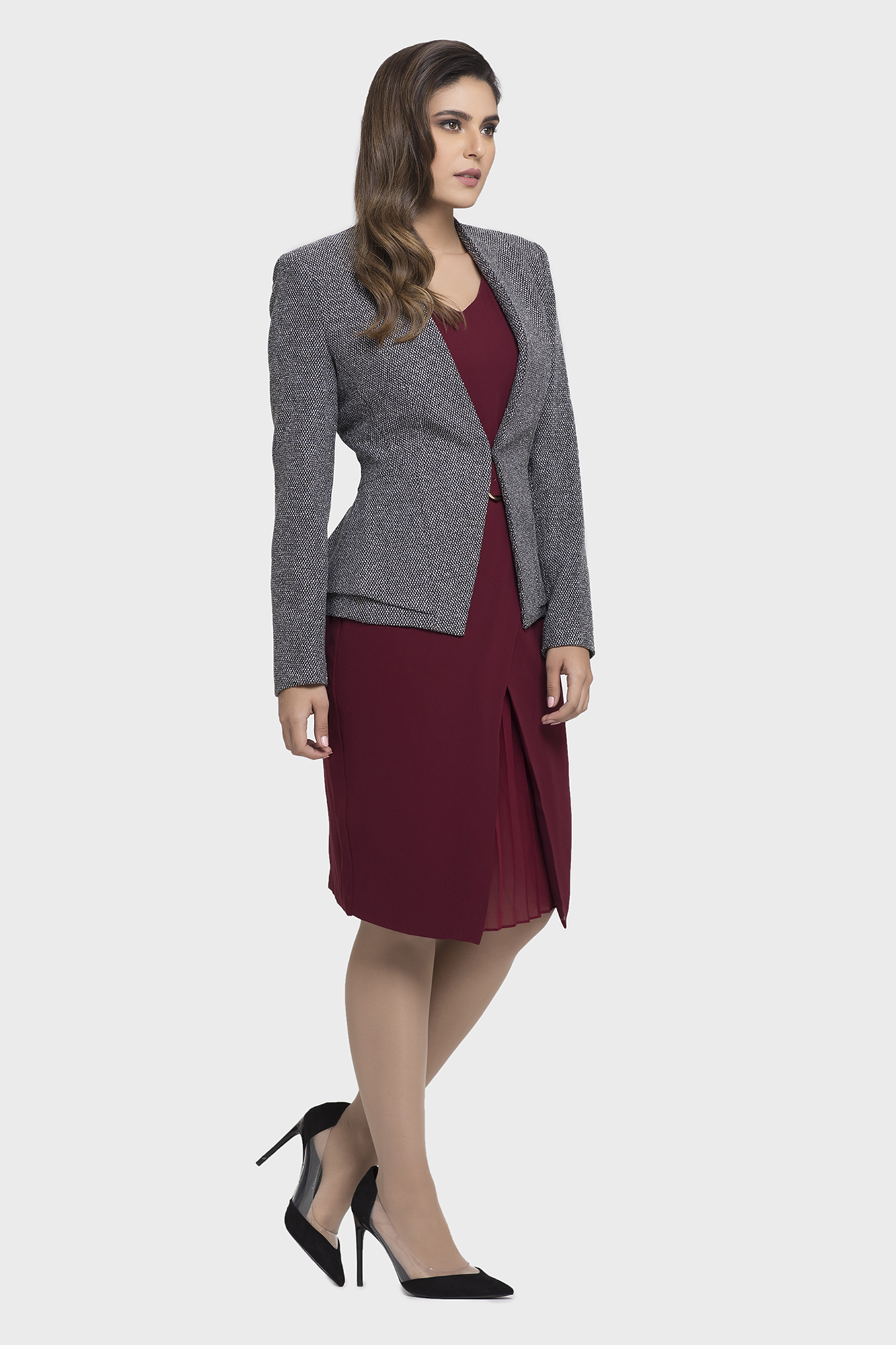 womens side peplum formal dress