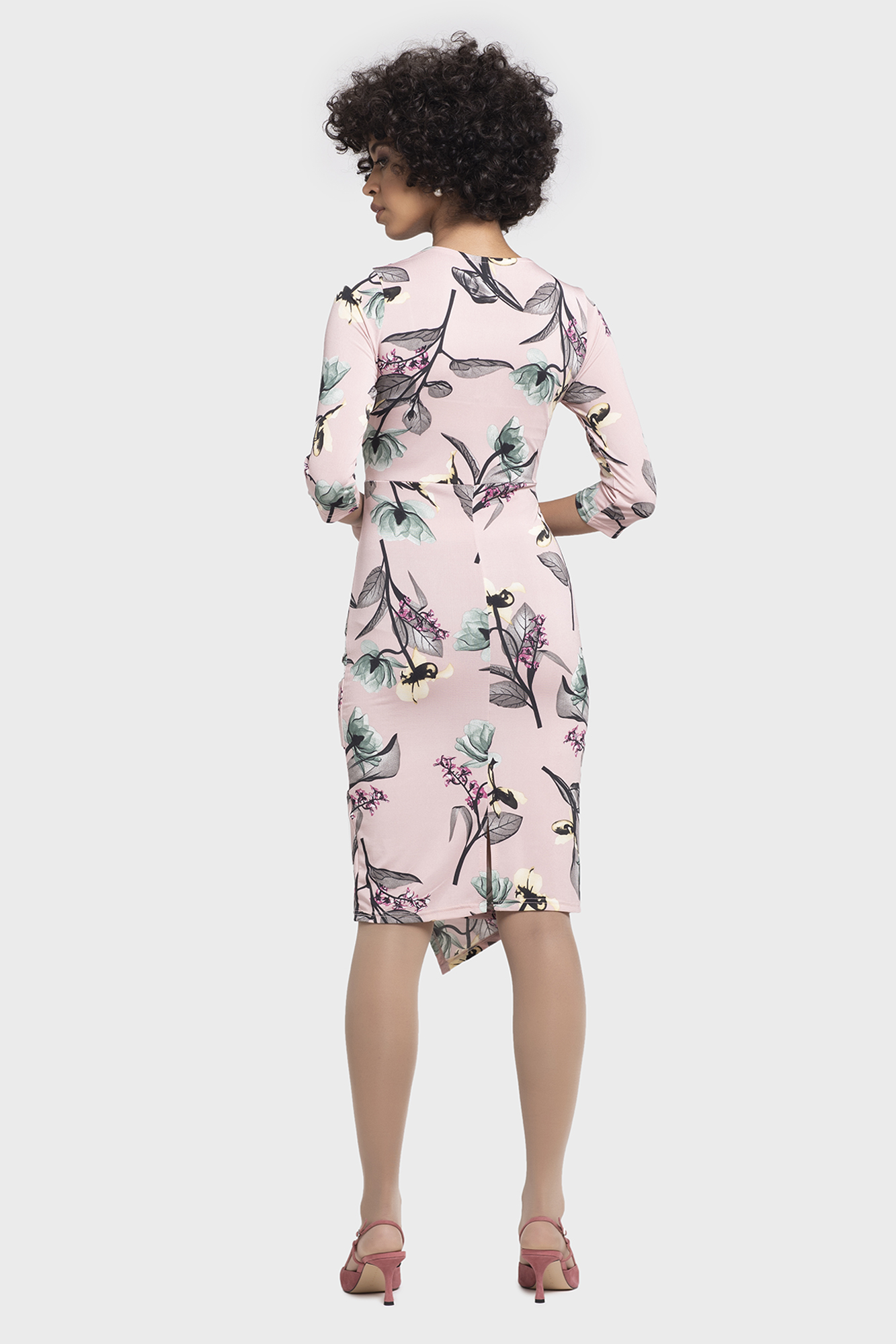 Silky Pink Flower Formal Occasion Dress for Women - LBV Fashion