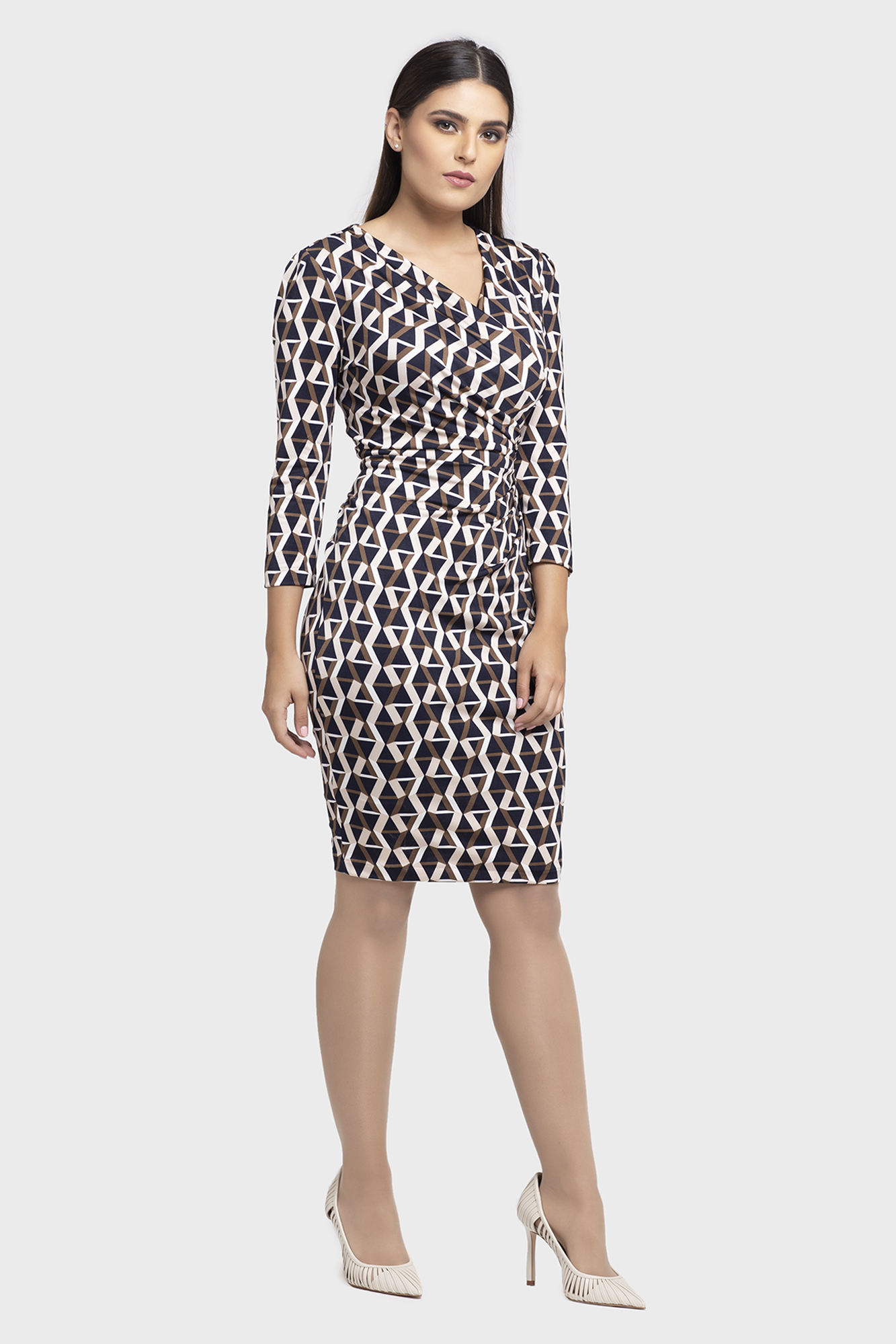 Misty Printed Shirring Dress for Women - LBV Fashion