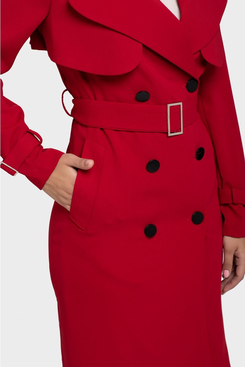 red trench coat for women