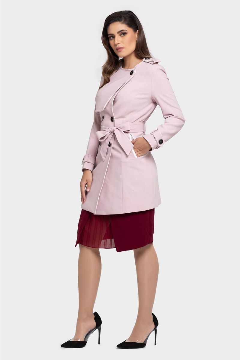 pink trench coat for women