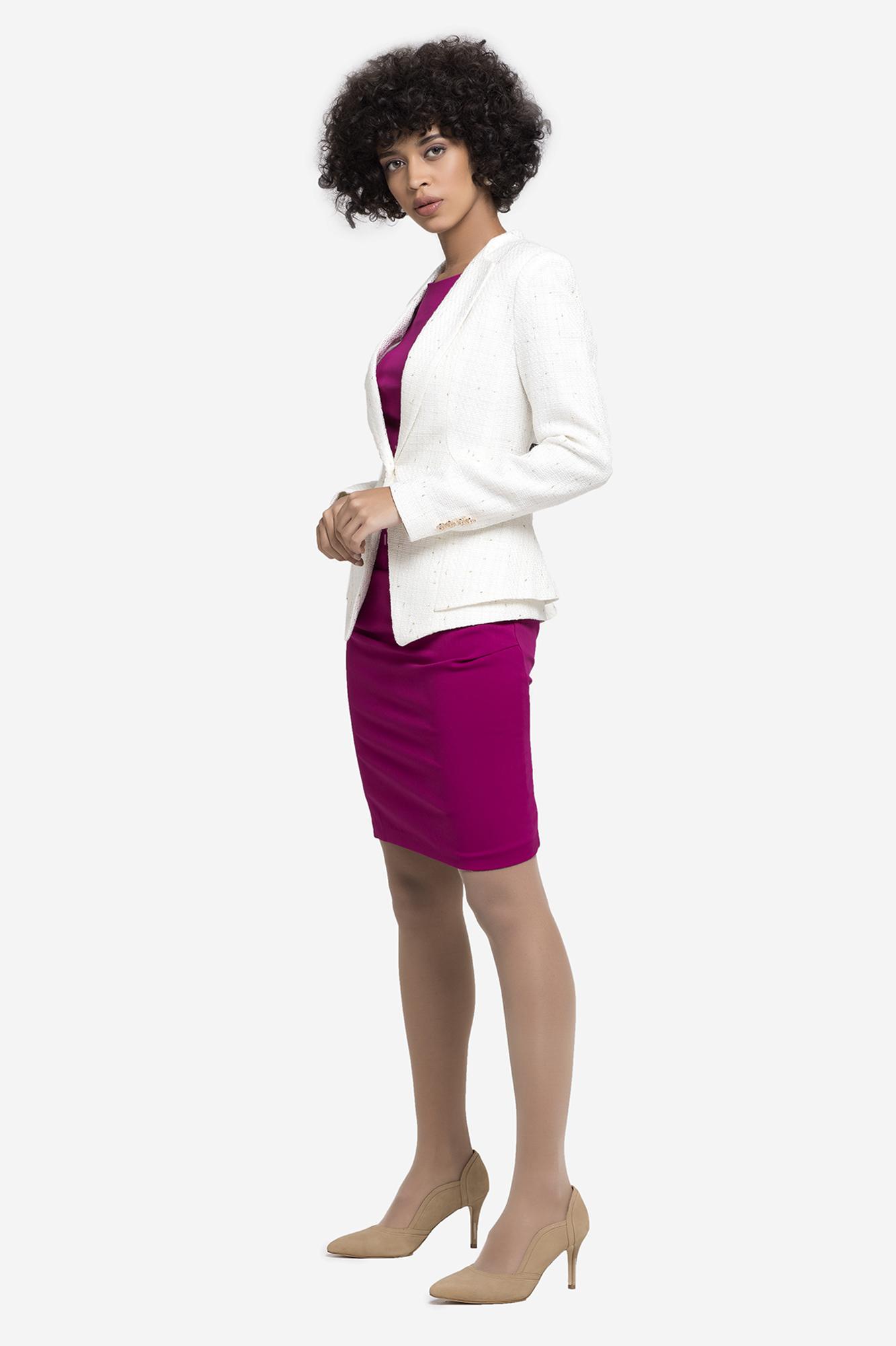 Womens Petite Tweed Jacket