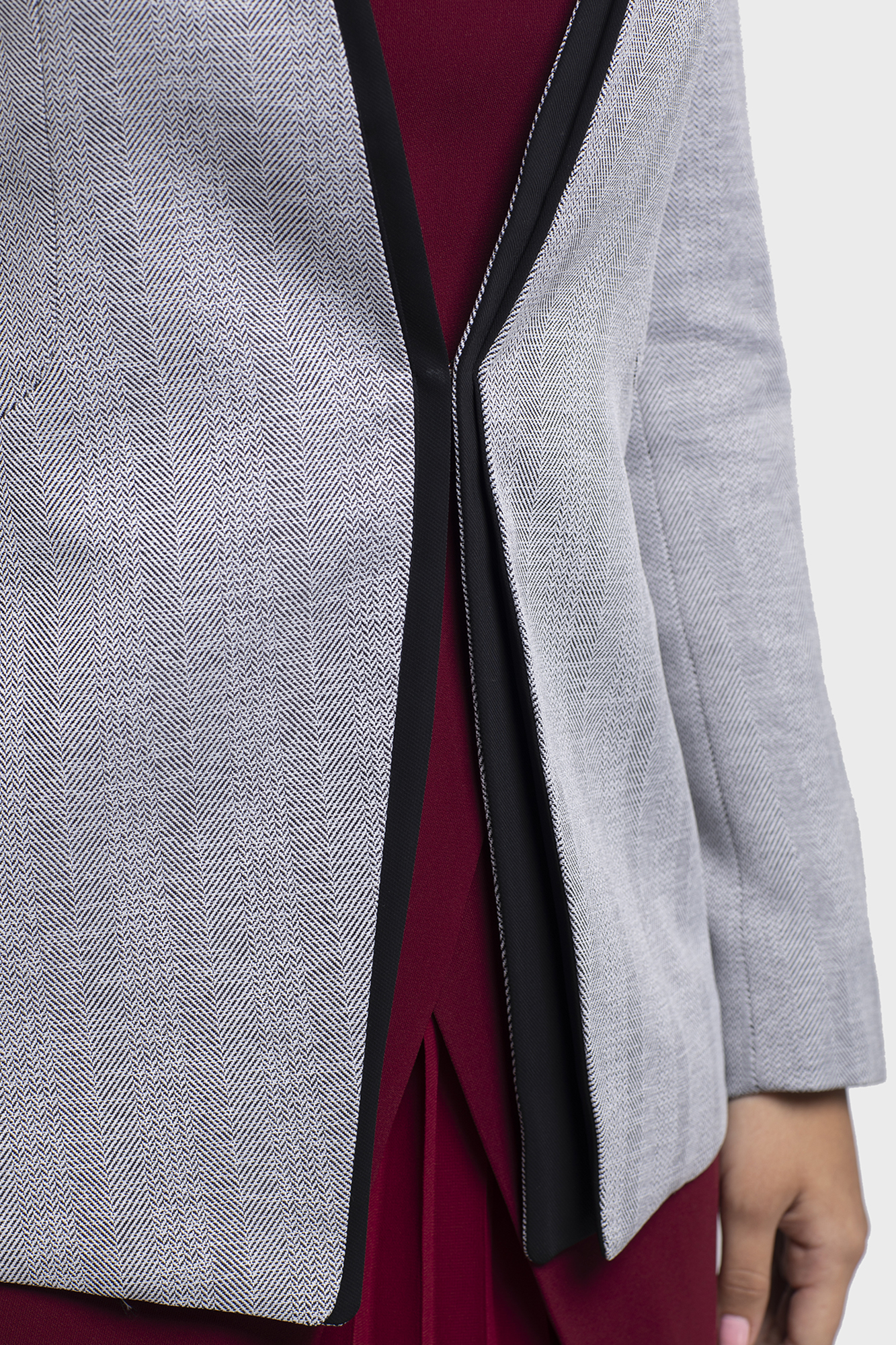 petite grey lapel jacket