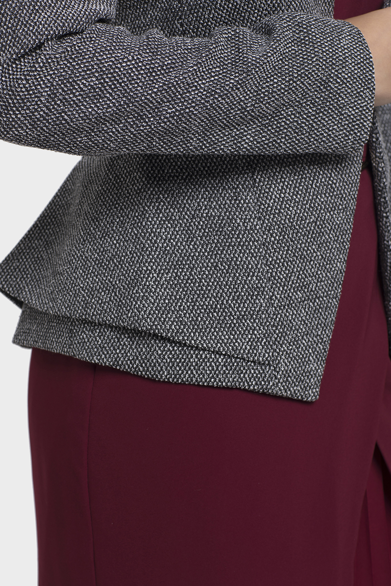 side peplum formal dress