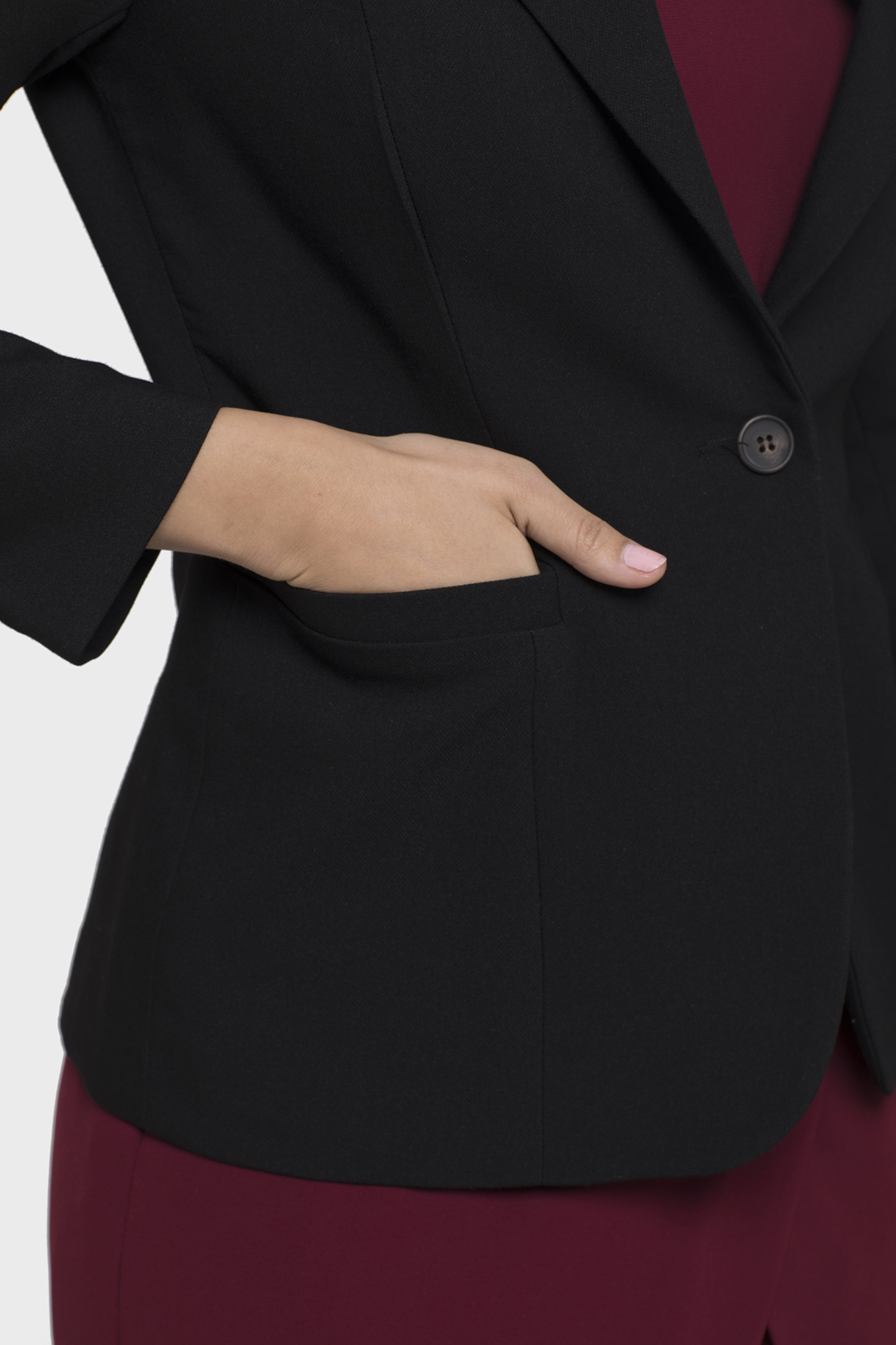 Petite One Buttoned Tailored Jacket